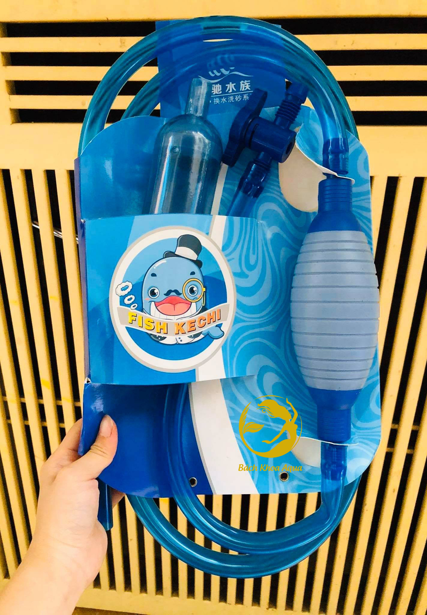 Bơm tay có van thay nước bể cá FIsh Kachi