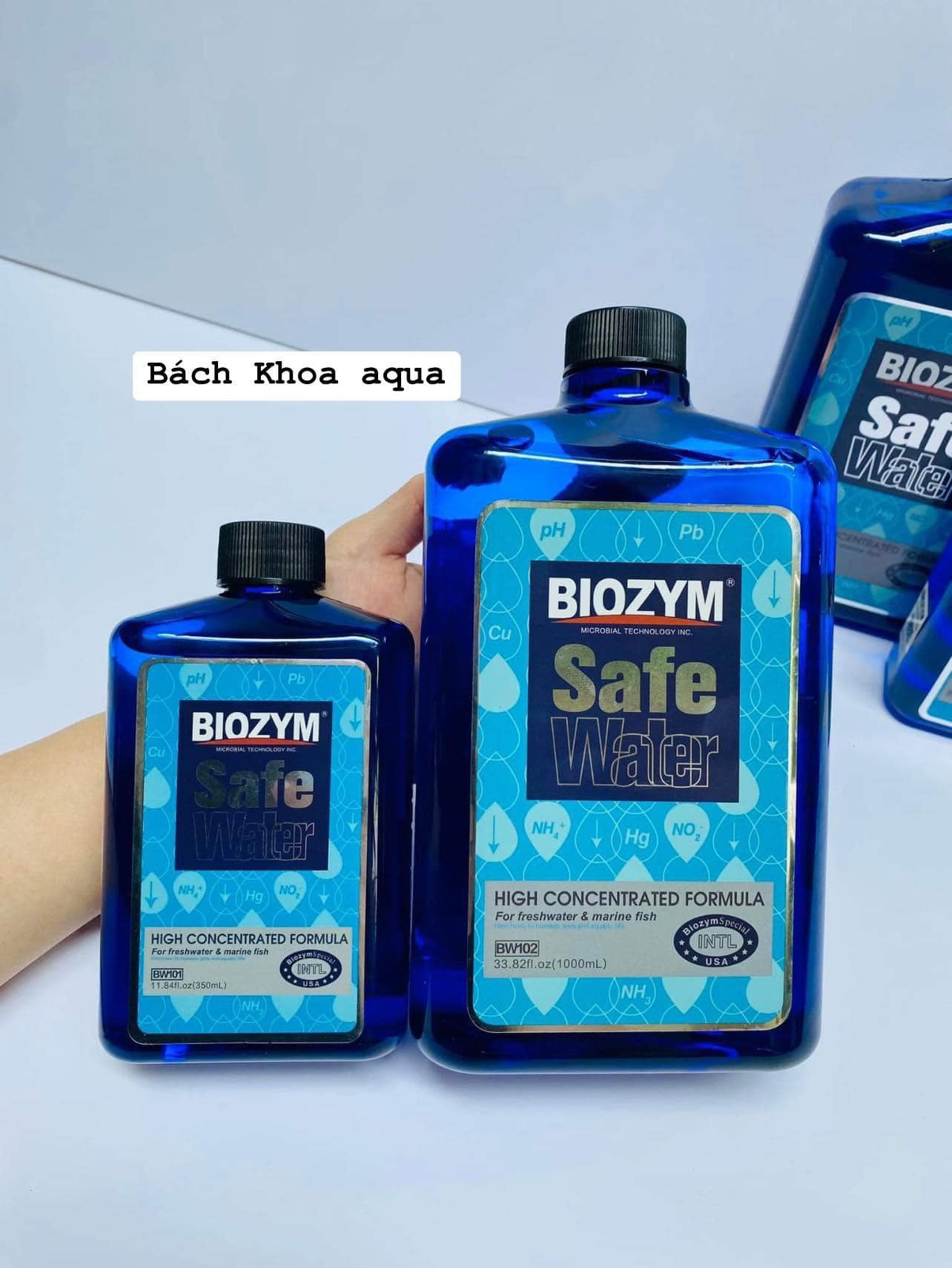 Biozym Safe Water - Khử Clo, Amoniac và giảm stress cho cá cảnh 350ml / 1000ML