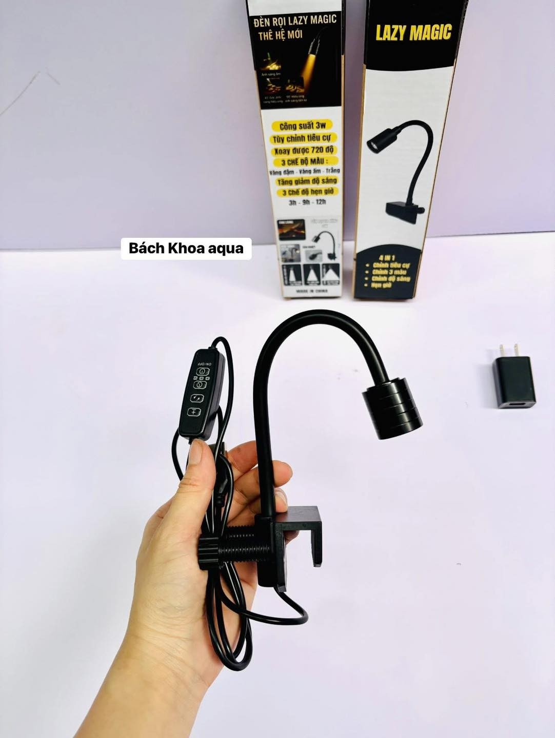 Đèn led rọi mini 3w - 3 chế độ màu và hẹn giờ cho bể cá nhỏ