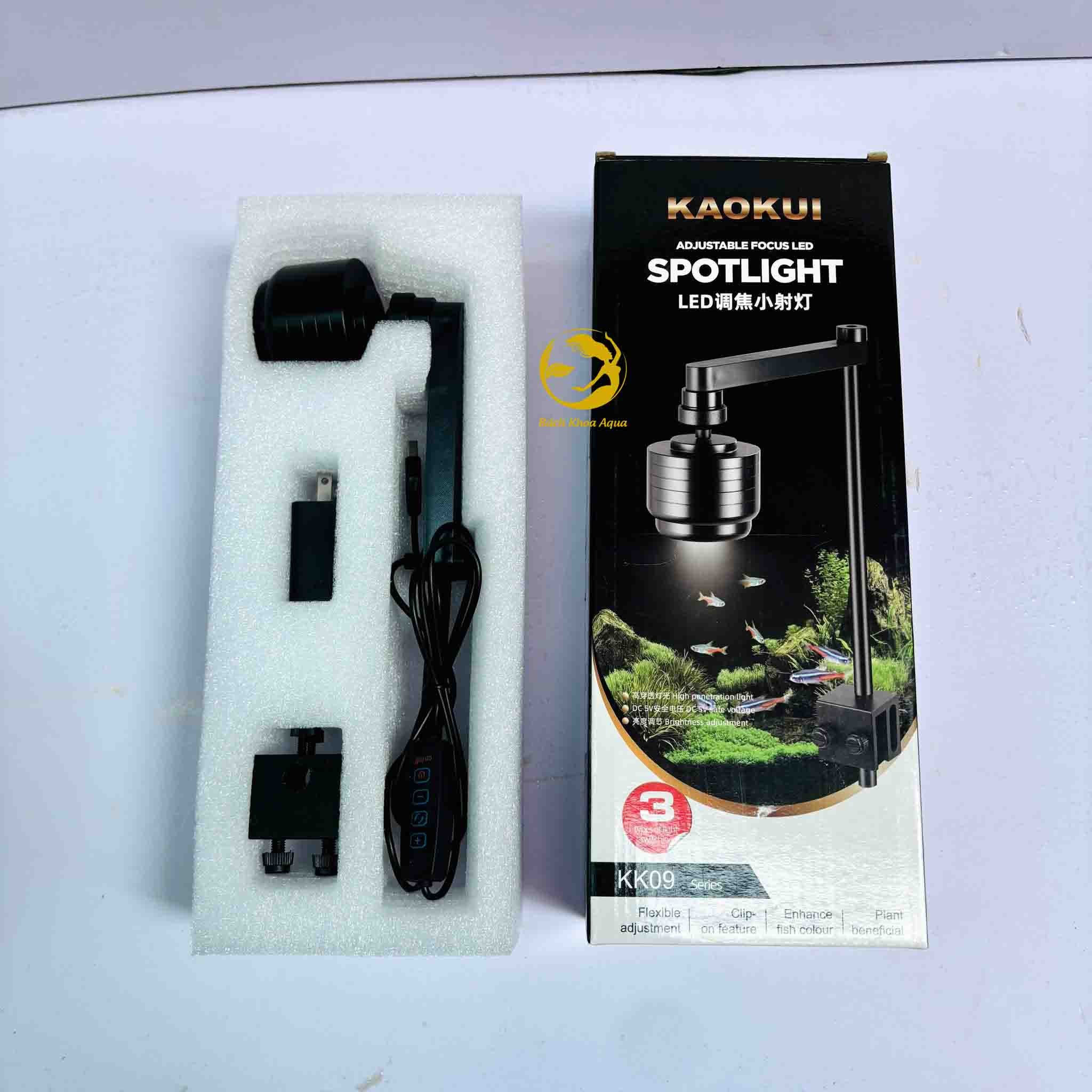 Đèn rọi Kaokui KK-09 3 Chế Độ Ánh Sáng, Chỉnh Tiêu Cự – Đèn Spotlight Cho Hồ Cá Cảnh