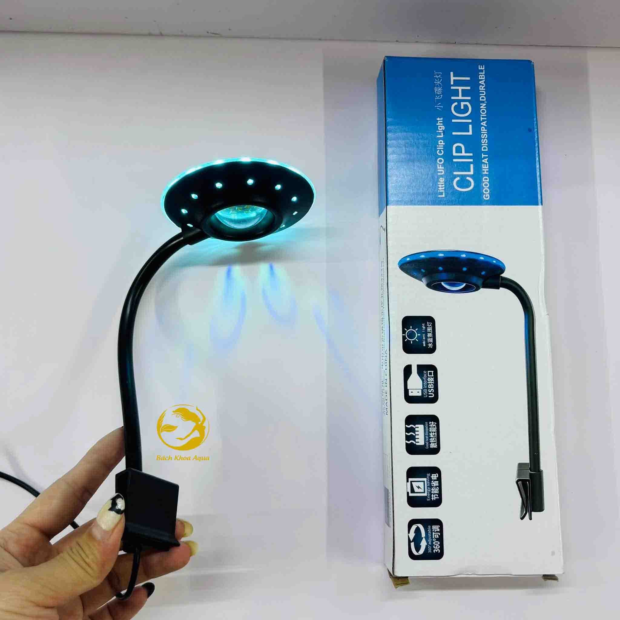 Đèn kẹp UFO Mini có bảng điều khiển thẩm mỹ cho bể cá nhỏ